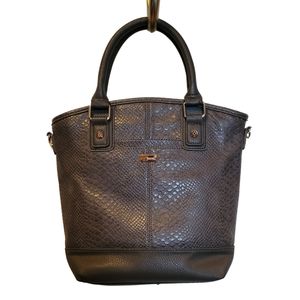 Thirty one Grey snakeskin look crossbody tote/handbag includes removable pouch